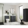 Nuie Deco Soft Black 600mm Floor Standing 2 Door Vanity Unit & Basin