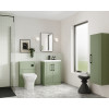 Nuie Deco Satin Green 600mm Floor Standing 2 Door Vanity Unit & Basin