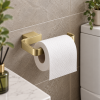 Cubic Brushed Brass Toilet Roll Holder