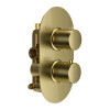 Brushed Brass Round Concealed Shower With Arm & Shower Head & Handset Kit