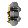Echo Round Twin Single Outlet Thermostatic Concealed Shower Valve - Gunmetal