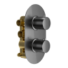 Echo Round Twin Two Outlet Thermostatic Concealed Shower Valve - Gunmetal