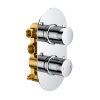 Echo Round Twin Two Outlet Thermostatic Concealed Shower Valve - Chrome
