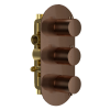 Echo Round Triple Two Outlet Thermostatic Concealed Shower Valve - Brushed Bronze