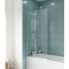 Nuie 760mm Chrome Square Hinged Bath Screen