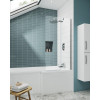 Nuie 760mm Chrome Square Hinged Bath Screen