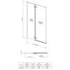 Nuie 760mm Chrome Square Hinged Bath Screen