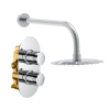 Chrome Round Concealed Shower With Arm & Shower Head