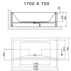 Cube Square 1700mm x 700mm Double Ended Bath & Leg Set