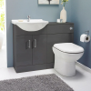 Floe 1050mm Complete Grey Gloss Furniture Package (Space BTW Pan & Seat & Concealed Cistern)