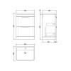 Eclipse 600mm White Gloss Floor Standing Cabinet & Polymarble Basin