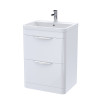 Parade 600mm White Gloss Floor Standing Cabinet & Polymarble Basin
