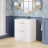 Parade 800mm White Gloss Floor Standing Cabinet & Polymarble Basin