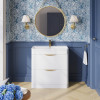 Parade 800mm White Gloss Floor Standing Cabinet & Polymarble Basin