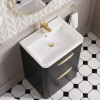 Parade 600mm Soft Black Floor Standing Cabinet & Poly Basin
