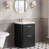 Parade 600mm Soft Black Floor Standing Cabinet & Poly Basin