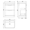 Roma 600mm Anthracite Gloss Floor Standing Cabinet & Polymarble Basin (Chrome Handles)
