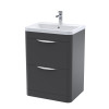 Eclipse 600mm Soft Black Floor Standing Cabinet & Poly Basin