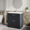 Parade 800mm Soft Black Floor Standing Cabinet & Basin