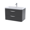 Parade 800mm Soft Black Wall Hung Cabinet & Basin