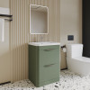 Parade 600mm Satin Green Floor Standing Cabinet & Basin