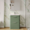Parade 600mm Satin Green Floor Standing Cabinet & Basin