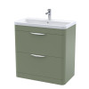 Parade 800mm Satin Green Floor Standing Cabinet & Basin