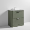 Parade 800mm Satin Green Floor Standing Cabinet & Basin