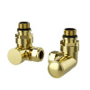 ProTek Brushed Brass Corner Manual Radiator Valves (Pair)