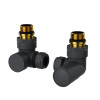 ProTek Anthracite Corner Manual Radiator Valves (Pair)