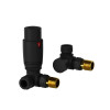 ProTek Matt Black Corner Thermostatic Radiator Valves (Pair)