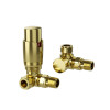 ProTek Brushed Brass Corner Thermostatic Radiator Valves (Pair)