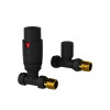 ProTek Matt Black Straight Thermostatic Radiator Valves (Pair)