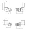 ProTek Brushed Brass Corner Manual Radiator Valves (Pair)