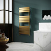 Nuie Piazza Brushed Brass 1213mm x 500mm Square Flat Towel Radiator