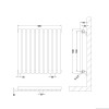 Nuie Sloane Horizontal Single Panel Anthracite Designer Radiator 600mm x 586mm