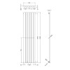 Nuie Sloane Single Panel White Designer Radiator 1500mm x 354mm