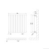 Nuie Sloane Horizontal Single Panel White Designer Radiator 600mm x 586mm