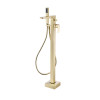 Hydro Brushed Brass Floor Mounted Bath Shower Mixer & Shower Kit