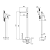 Hydro Gunmetal Floor Mounted Bath Shower Mixer & Shower Kit