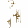 Hynar Traditional Brushed Brass Thermostatic Dual Control Exposed Shower Mixer Kit