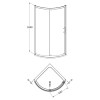 ICE Chrome Quadrant Shower Cubicle 900mm x 900mm Single Door 6mm Glass (1850mm)