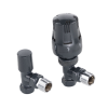 Essentials Anthracite Angled Thermostatic Radiator Valves (Pair)