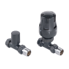 Essentials Anthracite Straight Thermostatic Radiator Valves (Pair)