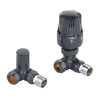 Essentials Anthracite Corner Thermostatic Radiator Valves (Pair)