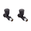 Essentials Black Angled Manual Radiator Valves (Pair)