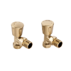 Essentials Brushed Brass Straight Manual Radiator Valves (Pair)