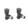 Essentials Anthracite Straight Manual Radiator Valves (Pair)