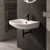 450mm Cloakroom Wall Hung Basin with Matt Black Tap & Waste Package