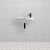 Nuie Melbourne 450mm Cloakroom Wall Hung Basin NCU842 with Matt Black Tap & Waste Package